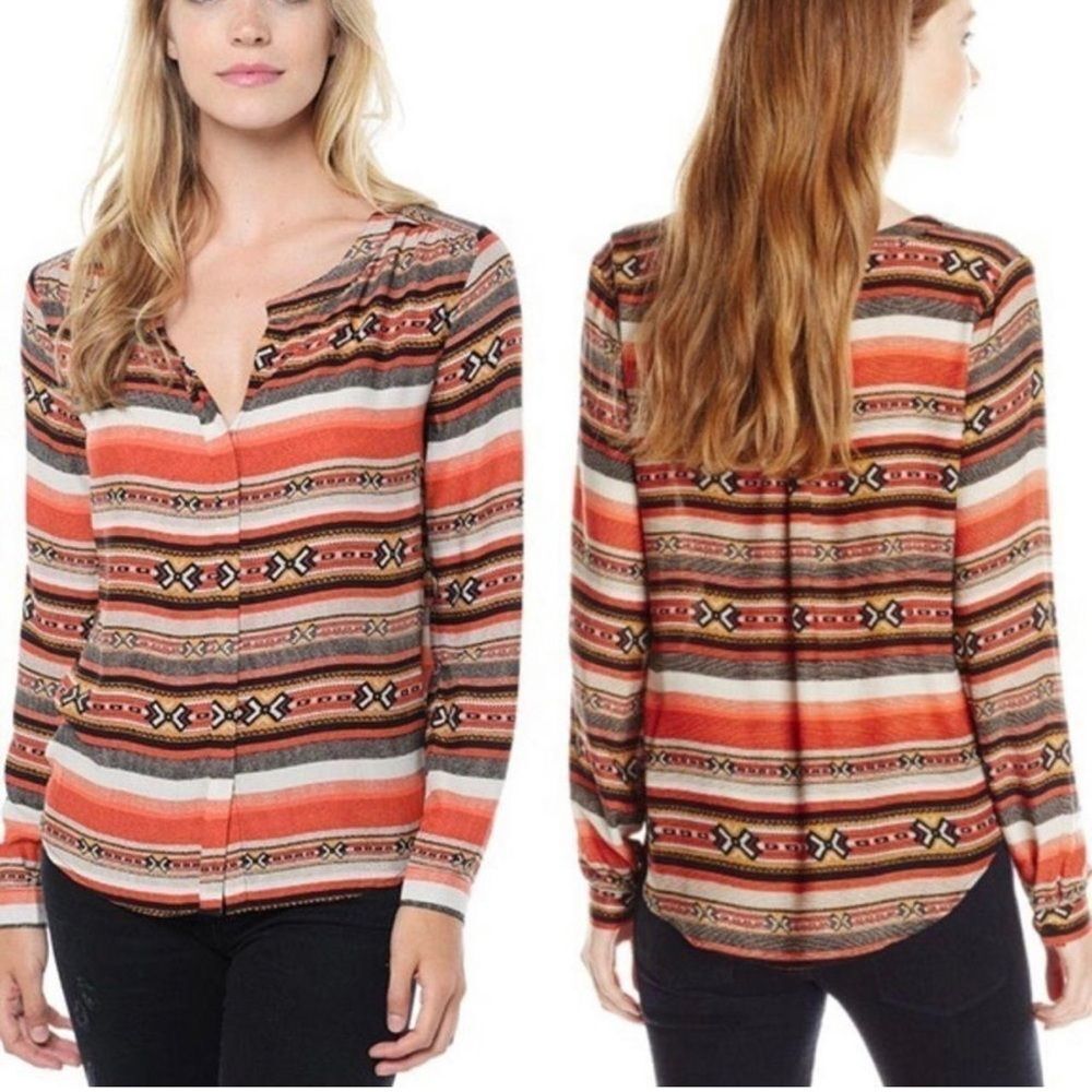 BB Dakota Southwest Aztec Tribal Western Shirt Lightweight Multicolor Size M